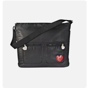 DKNY MYNY BLACK HOBO TOTE MESSENGER CROSSBODY SHOULDER HANDBAG GWP NEW